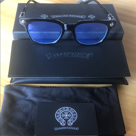Chrome Hearts Black and Blue glasses - Picture 1 of 9
